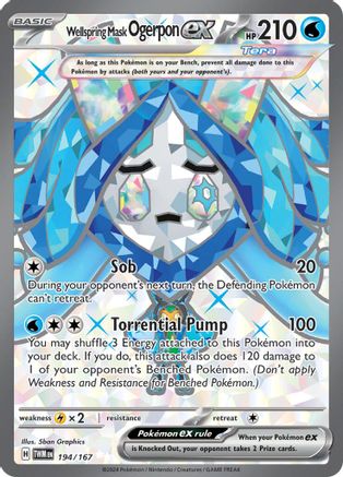 Wellspring Mask Ogerpon ex 194/167  - Holofoil SV06 Twilight Masquerade - Ultra Rare