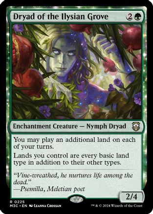 Dryad of the Ilysian Grove (Ripple Foil) (M3C-225) - Modern Horizons 3 Commander Foil