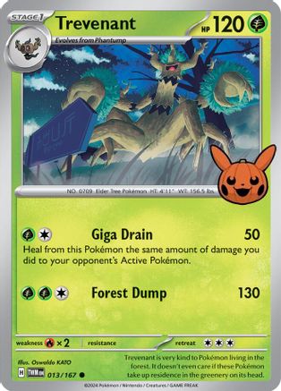 Trevenant 013/167  Trick or Trade BOOster Bundle 2024 - Common