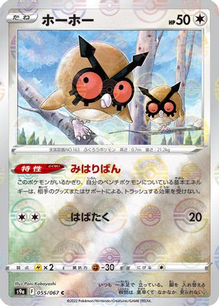 Hoothoot - 055/067 (Mirror Holofoil) (055/067) - S9a Battle Region Holofoil
