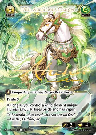 Dilu, Auspicious Charger (CSR) (13) - Mortal Ambition Event Pack Foil