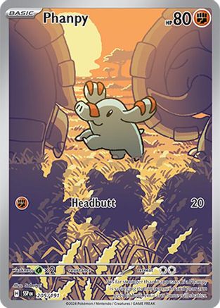 Phanpy 205/191  - Holofoil SV08 Surging Sparks - Illustration Rare