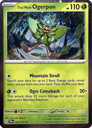 Teal Mask Ogerpon (Cosmos Holo) 024  - Holofoil Miscellaneous Cards & Products - Promo