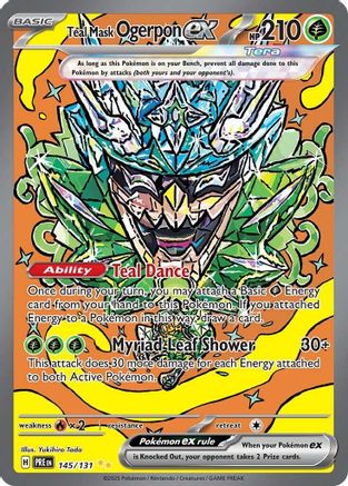 Teal Mask Ogerpon ex 145/131  - Holofoil SV Prismatic Evolutions - Special Illustration Rare