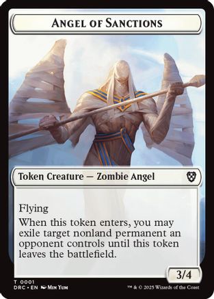Angel of Sanctions // Vizier of Many Faces Double-Sided Token (DRC-1 // 2) - Commander: Aetherdrift Foil