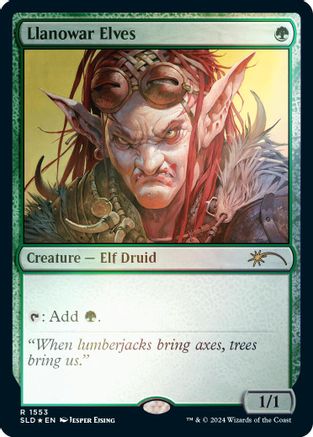 Llanowar Elves (1553) (Rainbow Foil) (SLD-1553) - Secret Lair Drop Series Foil