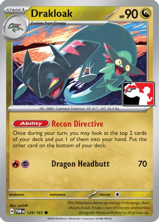 Drakloak 129/167  - Holofoil Prize Pack Series Cards - Common