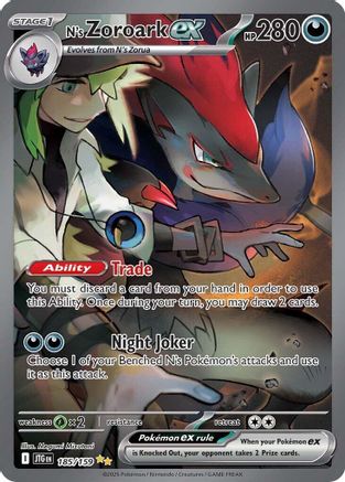 N's Zoroark ex 185/159  - Holofoil SV09 Journey Together - Special Illustration Rare