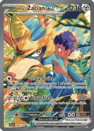 Hop's Zacian ex 186/159  - Holofoil SV09 Journey Together - Special Illustration Rare