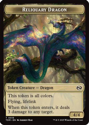 Reliquary Dragon // Dragon (0011) Double-Sided Token (TDM-15 // 11) - Tarkir: Dragonstorm Foil