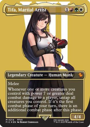 Tifa, Martial Artist (Borderless) (Surge Foil) (FIC-214) - Commander: FINAL FANTASY Foil