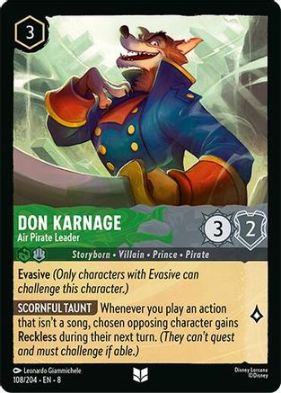 Don Karnage - Air Pirate Leader (108/204) - Reign of Jafar Cold Foil