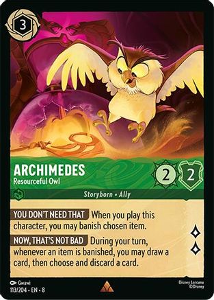 Archimedes - Resourceful Owl (113/204) - Reign of Jafar Cold Foil