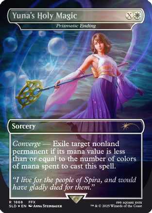 Yuna's Holy Magic - Prismatic Ending (Rainbow Foil) (SLD-1868) - Secret Lair Drop Series Foil