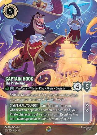 Captain Hook - The Pirate King (Enchanted) (215/204) - Reign of Jafar Holofoil