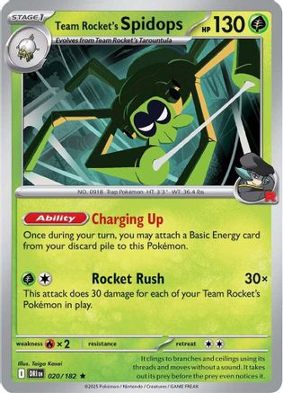 Team Rocket's Spidops 020/182  - Holofoil SV10 Destined Rivals - Rare