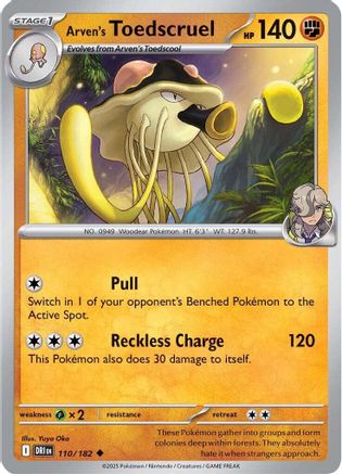 Arven's Toedscruel 110/182  - Reverse Holofoil SV10 Destined Rivals - Uncommon