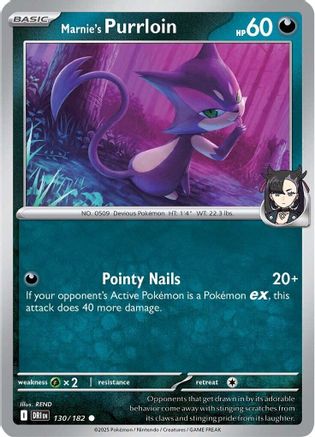 Marnie's Purrloin 130/182  - Reverse Holofoil SV10 Destined Rivals - Common