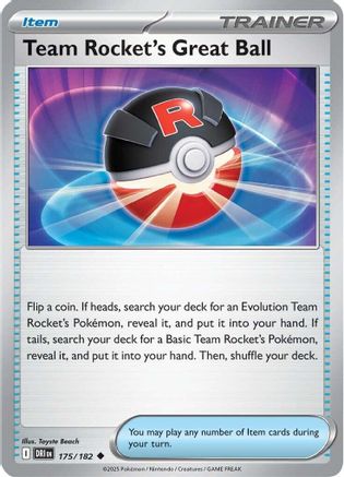 Team Rocket's Great Ball 175/182  - Reverse Holofoil SV10 Destined Rivals - Uncommon