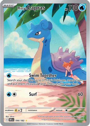 Misty's Lapras 194/182  - Holofoil SV10 Destined Rivals - Illustration Rare