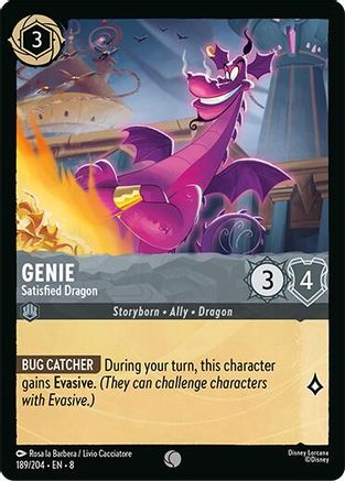 Genie - Satisfied Dragon (189/204) - Reign of Jafar Cold Foil