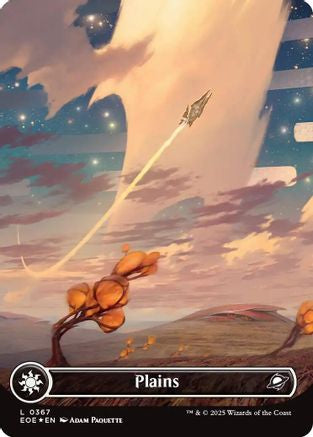 Plains (0367) (Borderless) (Galaxy Foil) (EOE-367) - Edge of Eternities Foil