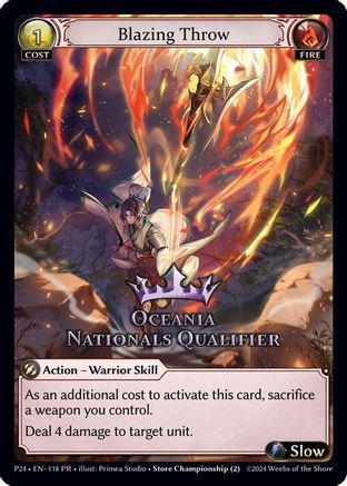 Blazing Throw (Oceania Nationals Qualifier) (118) - Region Exclusive Promotional Cards Foil