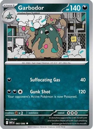 Garbodor 060/086  - Reverse Holofoil SV White Flare - Uncommon