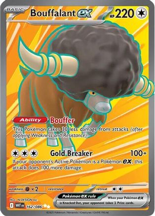 Bouffalant ex 162/086  - Holofoil SV White Flare - Ultra Rare