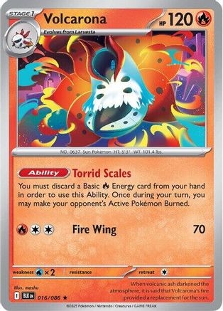 Volcarona 016/086  - Holofoil SV Black Bolt - Rare