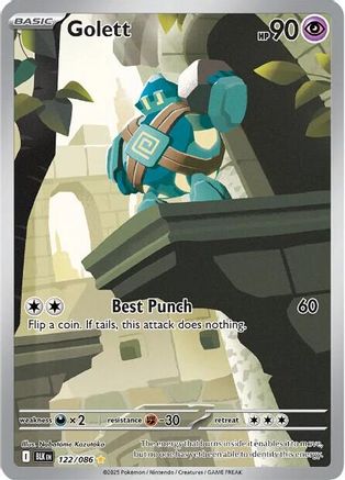 Golett 122/086  - Holofoil SV Black Bolt - Illustration Rare