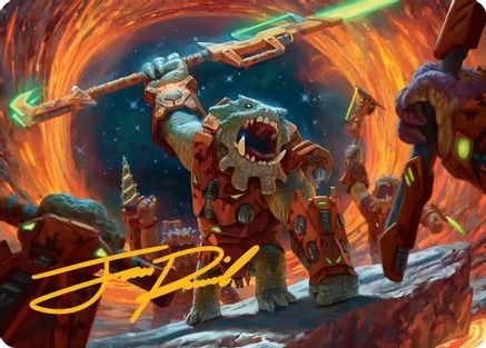 Frontline War-Rager Art Card (Gold-Stamped Signature) (AAEOE-016) - Art Series: Edge of Eternities