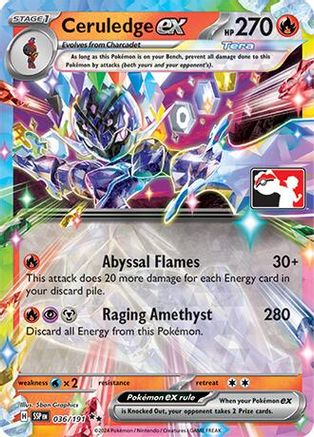 Ceruledge ex 036  - Holofoil Prize Pack Series Cards - Double Rare