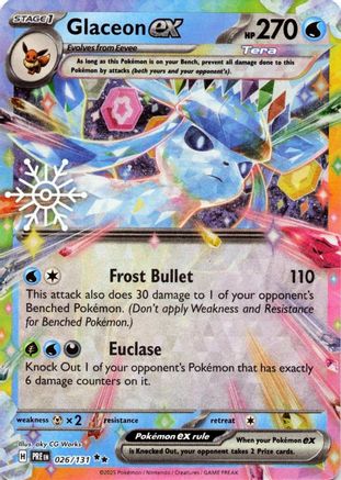 Glaceon ex (Holiday Calendar) 026/131  - Holofoil SV Prismatic Evolutions - Double Rare