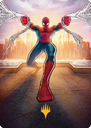 Amazing Spider-Man Art Card (36/54) (Gold-Stamped Planeswalker Symbol) (AASPM-036) - Art Series: Marvel's Spider-Man