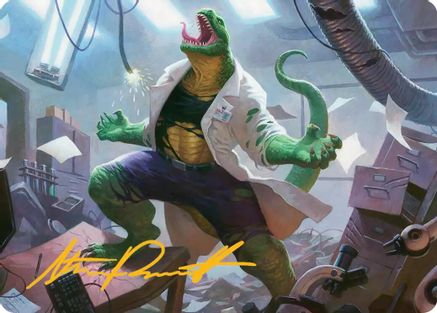 Lizard, Connors's Curse Art Card (Gold-Stamped Signature) (AASPM-018) - Art Series: Marvel's Spider-Man