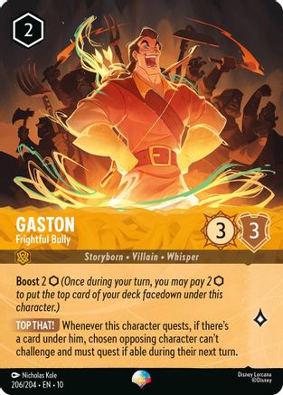 Gaston - Frightful Bully (Epic) (206/204) - Whispers in the Well Holofoil