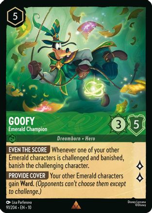Goofy - Emerald Champion (91/204) - Whispers in the Well Cold Foil
