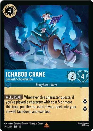 Ichabod Crane - Bookish Schoolmaster (148/204) - Whispers in the Well Cold Foil