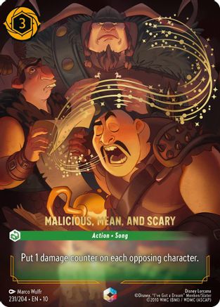 Malicious, Mean, and Scary (Enchanted) (231/204) - Whispers in the Well Holofoil
