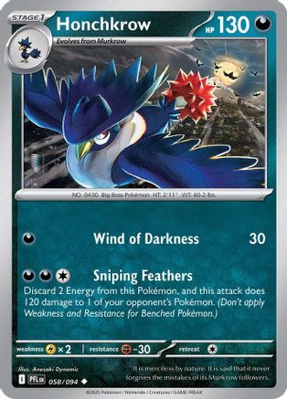 Honchkrow 058/094  ME02 Phantasmal Flames - Uncommon