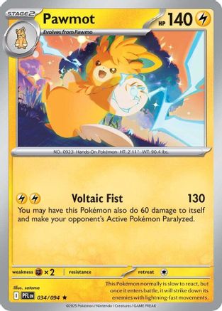 Pawmot 034/094  - Reverse Holofoil ME02 Phantasmal Flames - Rare