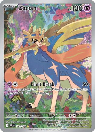 Zacian 100/094  - Holofoil ME02 Phantasmal Flames - Illustration Rare