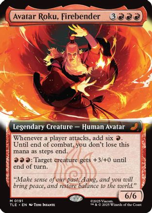 Avatar Roku, Firebender (Extended Art) (TLE-191) - Avatar: The Last Airbender: Eternal-Legal Foil