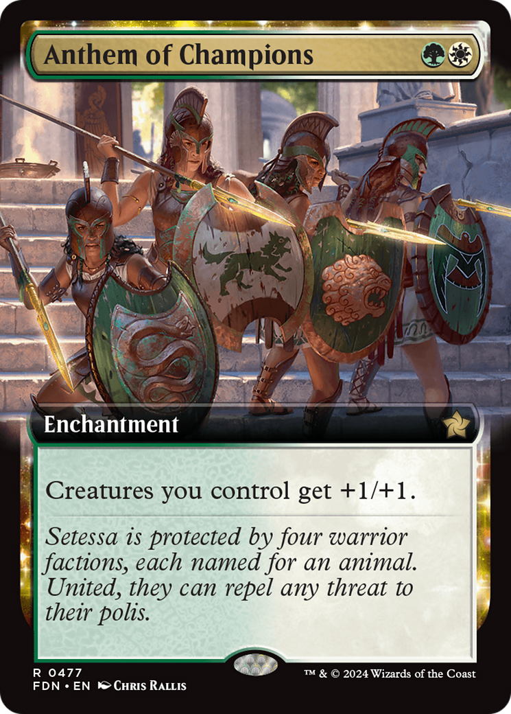 Anthem of Champions (Extended Art) (FDN-477) - Foundations: (enchantment, Extended Art) Foil