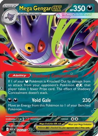 Mega Gengar ex 125/217  - Holofoil ME Ascended Heroes - Double Rare