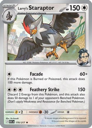 Larry's Staraptor 170/217  - Reverse Holofoil ME Ascended Heroes - Rare