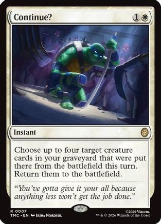 Continue? (TMC-007) - Commander: Teenage Mutant Ninja Turtles