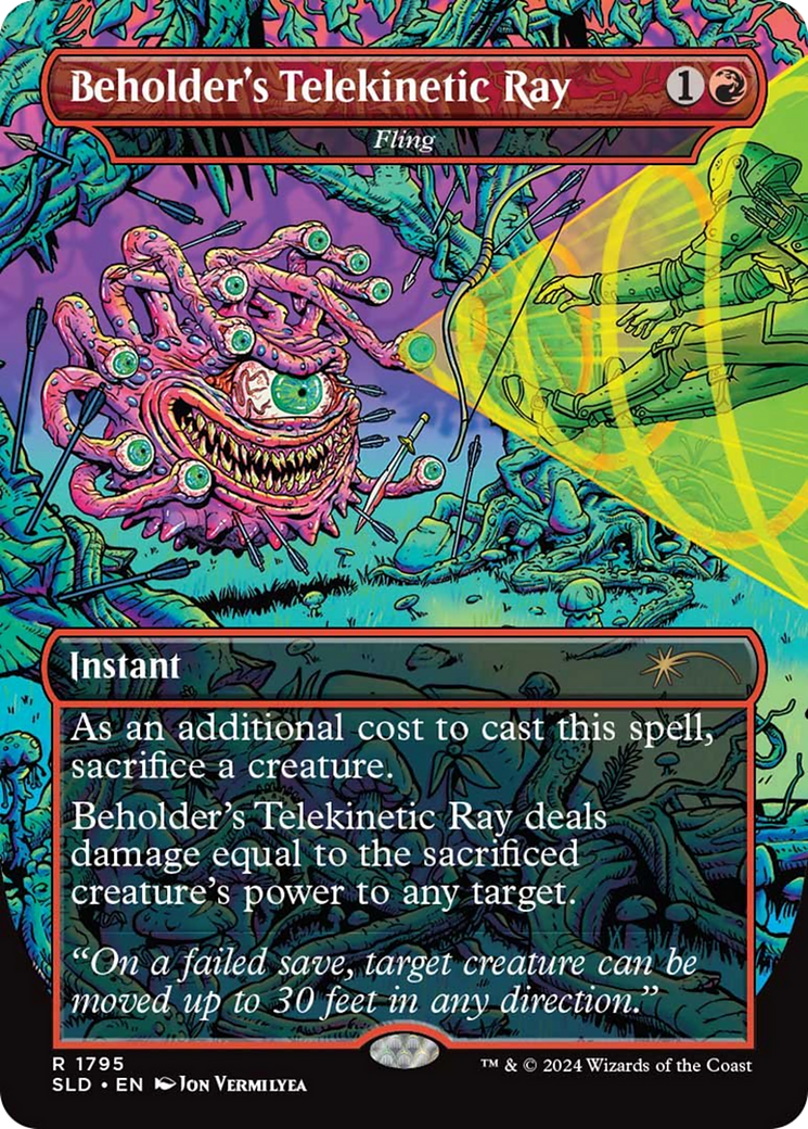 Fling (SLD-1795) - Secret Lair Drop / Beholder's Telekinetic Ray (Borderless) Foil