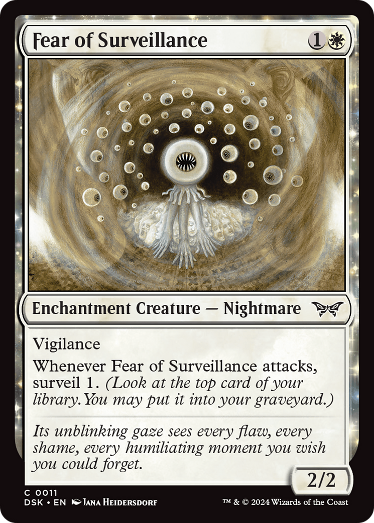 Fear of Surveillance (DSK-011) - Duskmourn: House of Horror: (enchantment) Foil